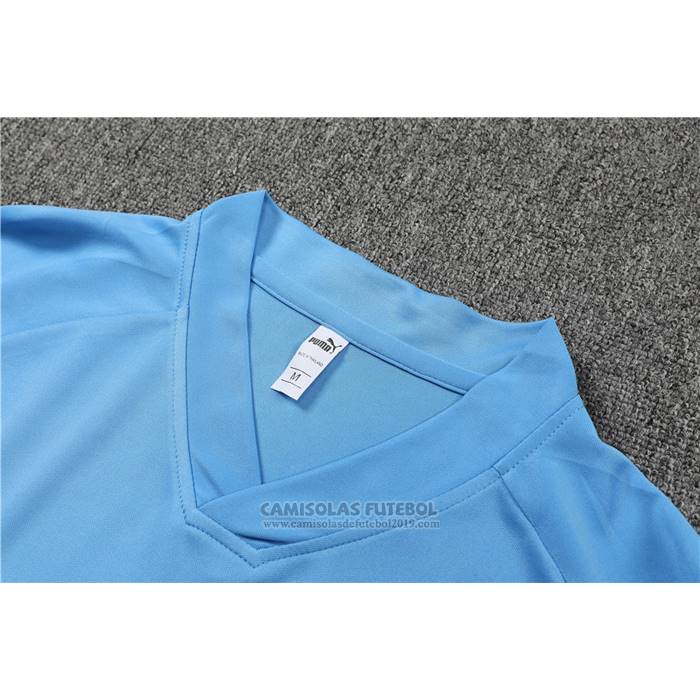 Fato de Treino Manchester City Manga Curta 2022-2023 Azul - Calcas Curta